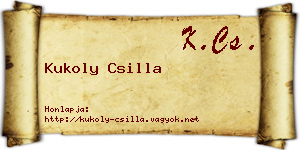 Kukoly Csilla névjegykártya
